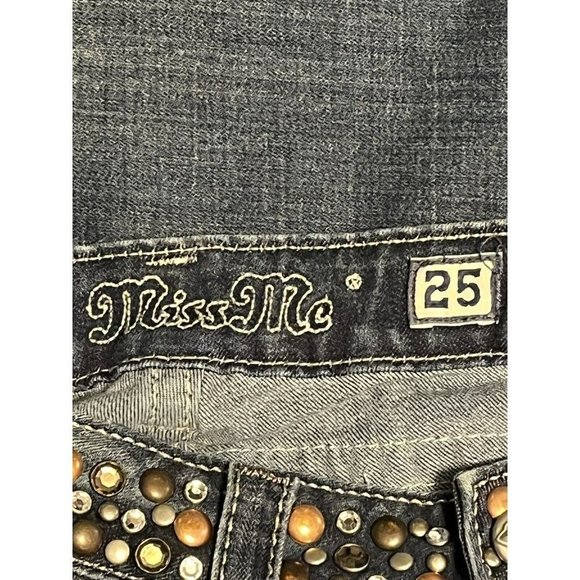 Blue Denim MISS ME JW4288B31 Stretch Boot Cut Jeans w/Crystals & Studs 25 - Picture 6 of 12